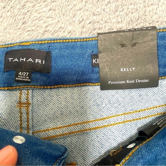 TAHARI "Kelly" Mid-Rise Classic Skinny Jeans Premium Knit Denim Size 4/27 - Picture 3 of 11